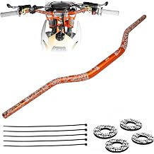 Universal 1 1/8" 28mm Handle Bar with 2 pair Grip Donuts for CRF KLX KX LTR TRX SX SXF EXC XCW Motocross Pit Dirt Bike Scooter ATV Quad Bike Grizzly Hawk 250 Bicycles Orange