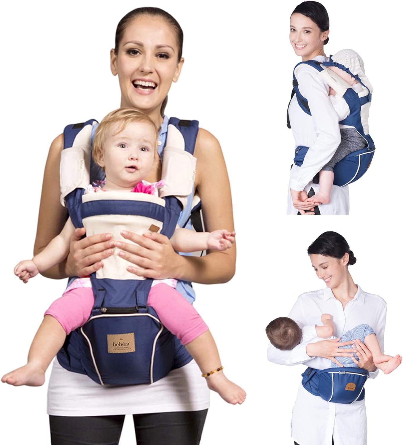 Bebamour Baby Carrier Newborn to Toddler Mesh Baby Carrier Front and