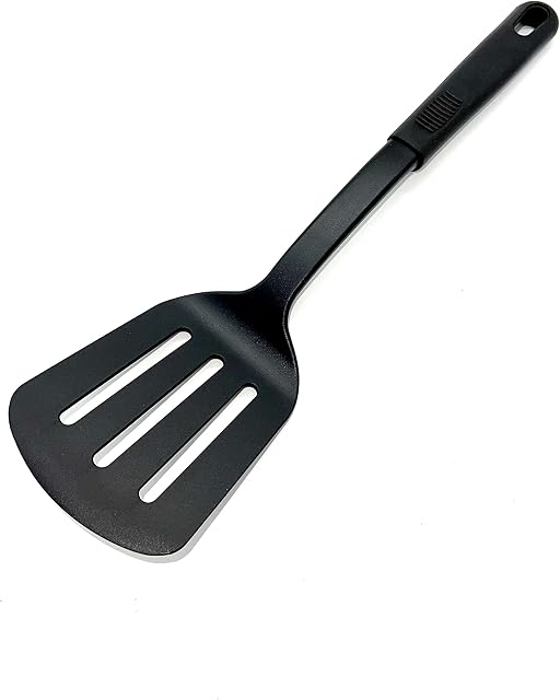 TIJAR® Slotted Turner / Spatula, Strong Durable Stylish Cooking Turners, Nylon with Flexibility, Non Stick, Storage Hole (Nylon)