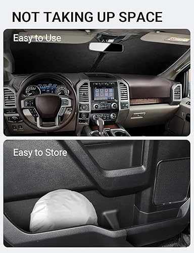 Vista 803 de Proadsy Parasol para parabrisas para BMW X1 F48 2016-2022 de 4 capas plegable, protector de parasol frontal que bloquea los rayos UV y mantiene