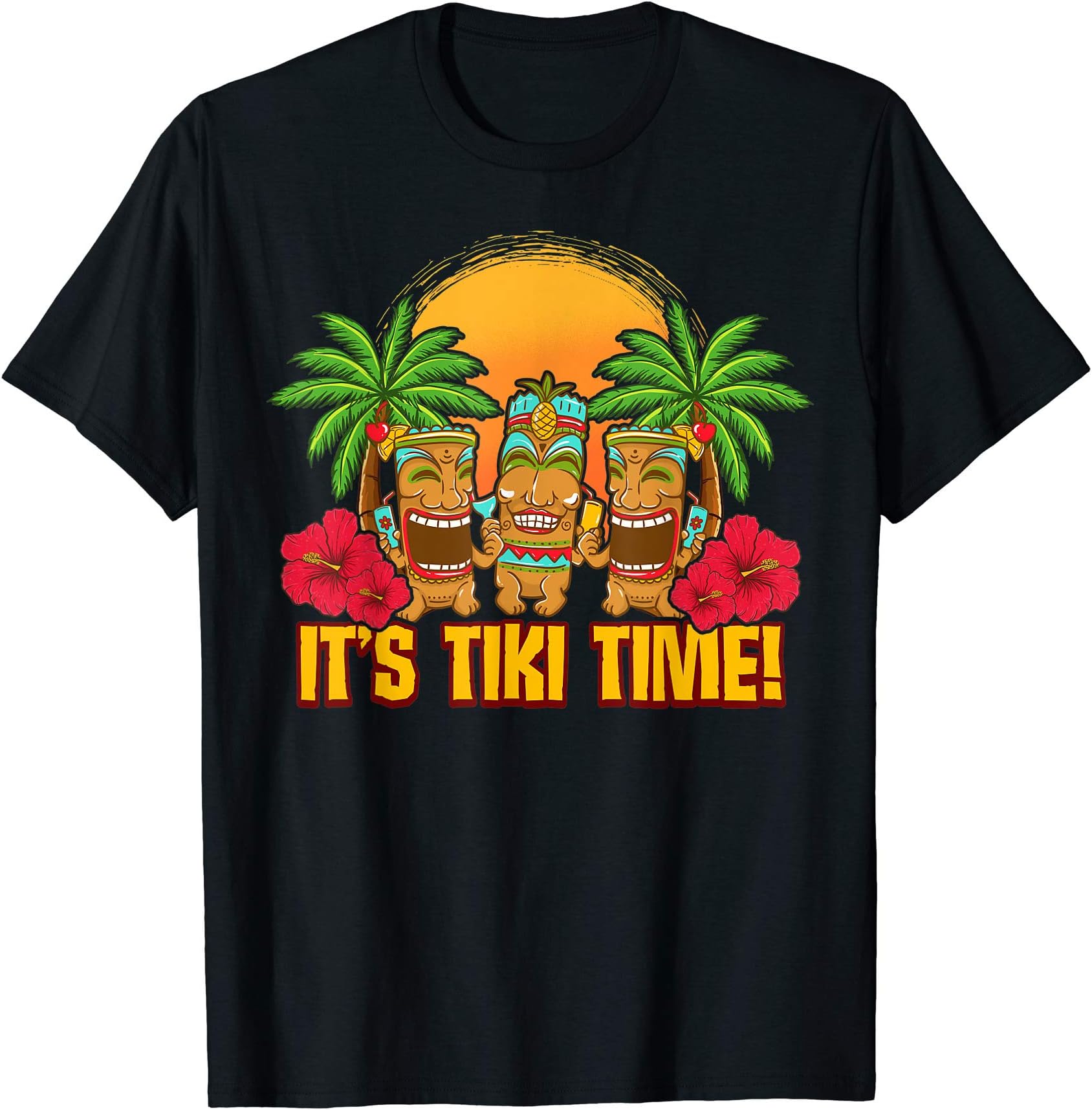 For Hawaii EnthusiastsTiki Polynesian Hawaiian Beach Vacation Funny T-Shirt for Men WomenOEKO-TEX STANDARD 100