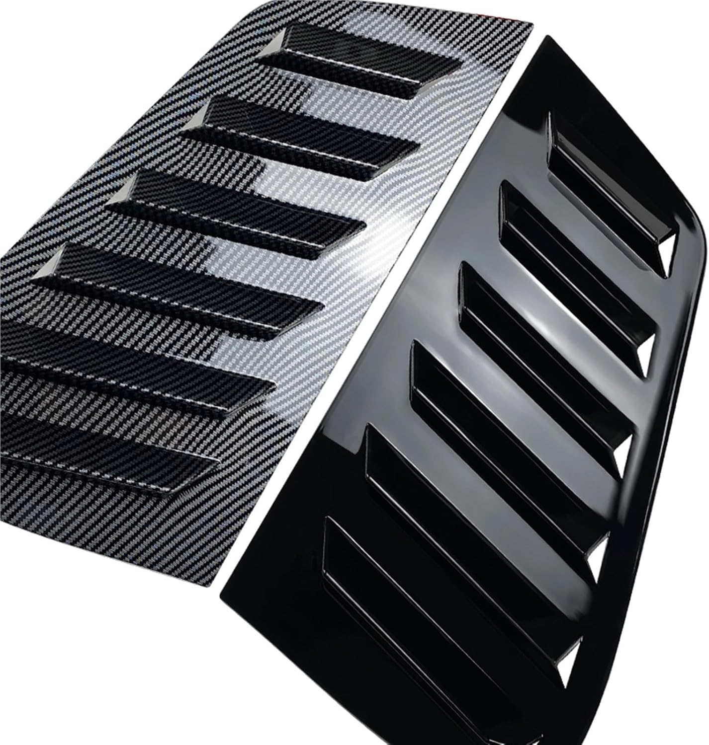 Rear Side Window Louver Shutter Trim Cover for Volkswagen VW Golf MK 4 MK4 IV Golf4 1997-2006 GFK Carbon Fiber Look/Gloss Black(Glossy Black)