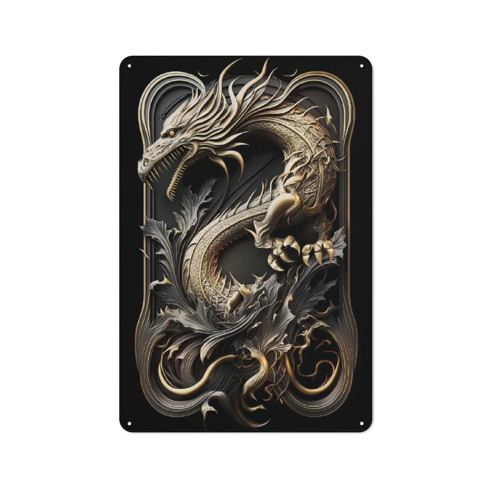 Junmoney Style-21 Vintage Tin Sign 30X20cm With Monarch Of Legend Dragon For Garage Or Workshop, For Metal Sign Collectors, For Cafés, Pubs And Restaurants