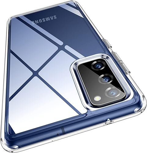 Boominsun Funda para Samsung Galaxy S20 FE 5G transparente con diamante grado militar a prueba de golpes antiamarillo parte trasera de policarbonato