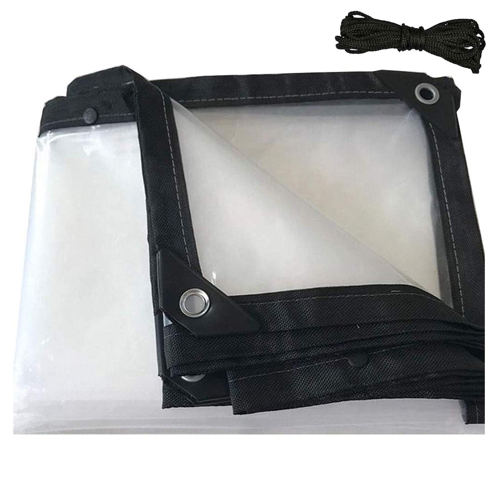 Transparent Tarpaulin Heavy Duty Waterproof 1x2m, Thick Plastic Tarps Clear, Poly Tarp Cover with Grommets, Anti-Aging Insulation, for Roof, Camping, Outdoor, Patio 5 Mil