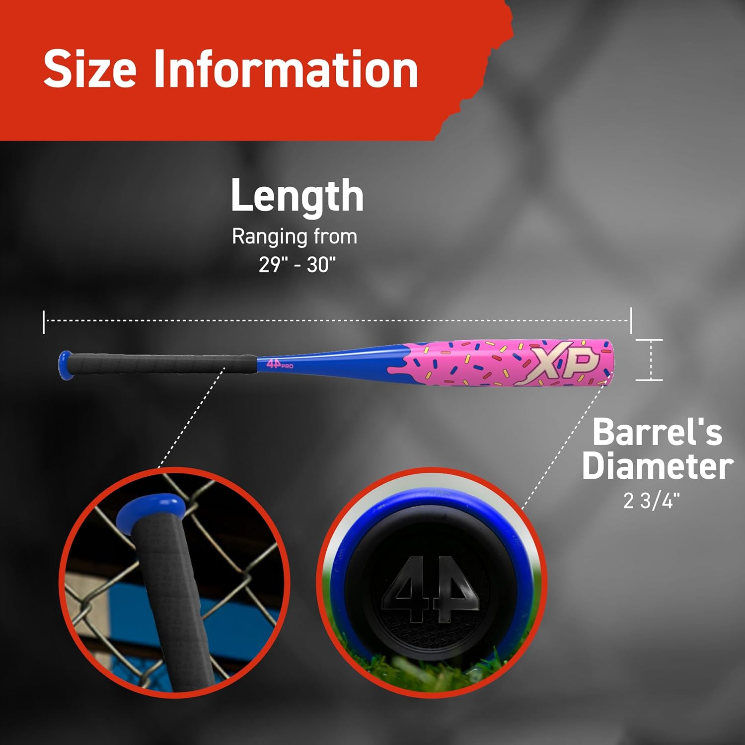 44 PRO Limited Edition XP USSSA 1.15 BPF Baseball Bat, Balanced Baseball Bat for Most Youth Baseball Leagues, Lightweight & Durable Standard Taper Handle, Drop -10, 2 3/4" Big Barrel Diameter