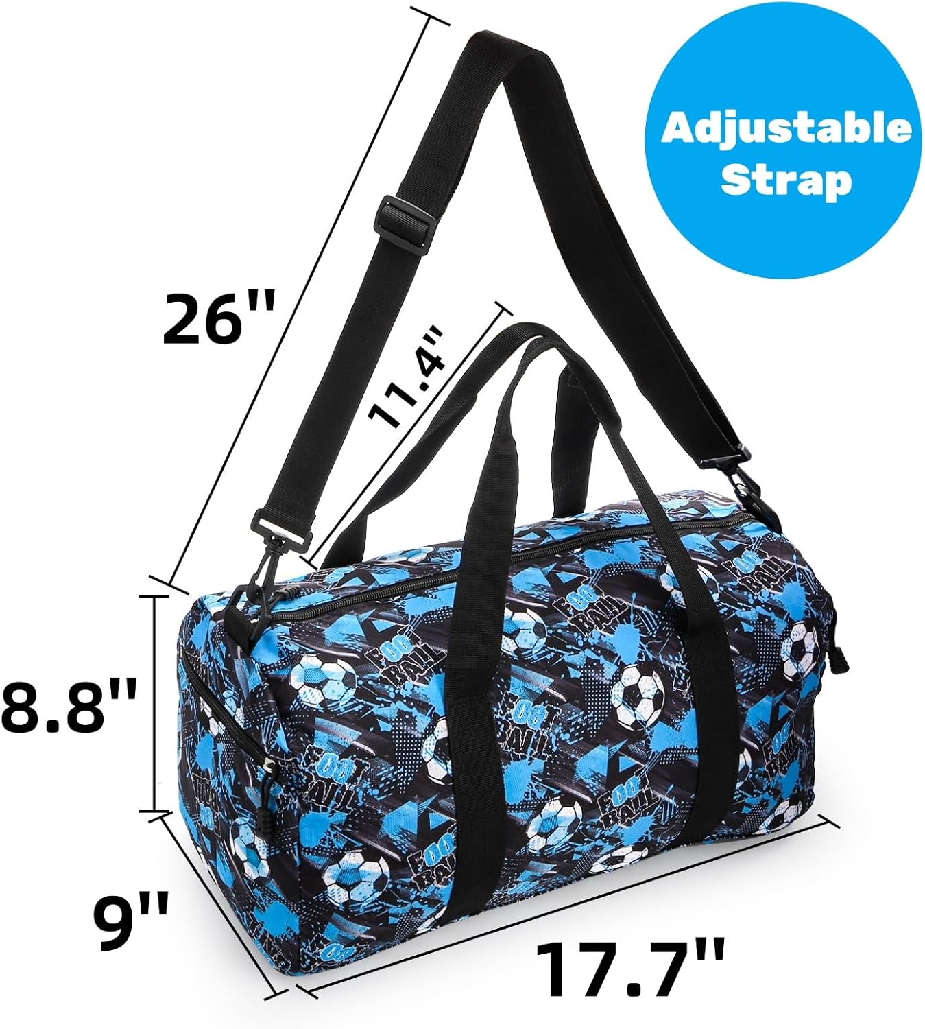 Overnight Duffel Bag, Football Pattern Overnight Travel Weekender Tote Bag with Zipper, Carry On Sleepover Bag Sport Gym Bag for Practice, Weekend Getaway - Image 2