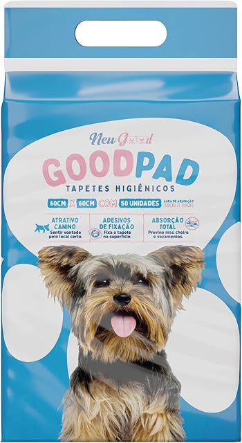 Tapete Higiênico Good Pad para Cães, Good Pet, 60cmx60cm, 50 Unidades, Embalagem Pode Variar