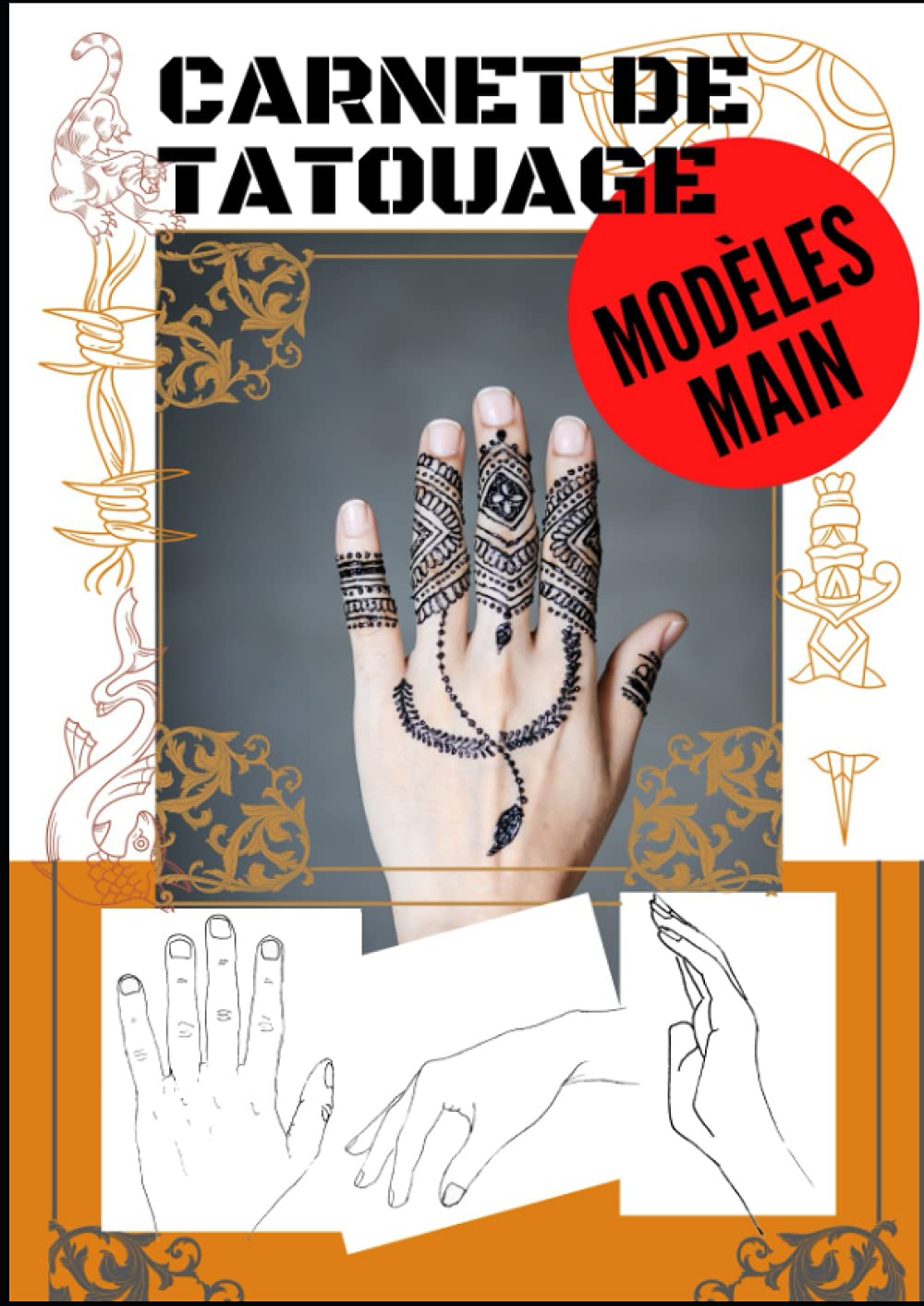 Carnet de Tatouage Professionnel - Modèles de Mains et Doigts
