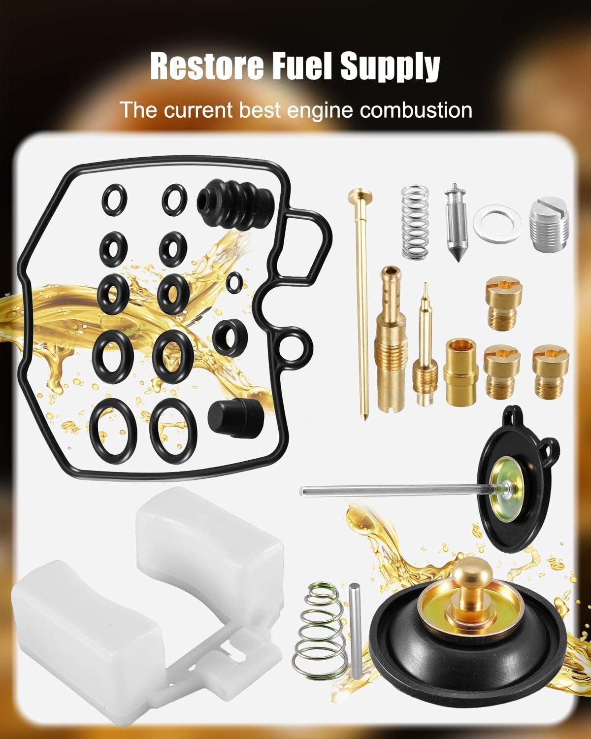 Carburetor Rebuild Kits Compatible with Honda CB750C CB750K 1980 1981 1982 Nighthawk 1982 1983, 4 Pack Carb Repair Kit with Plug