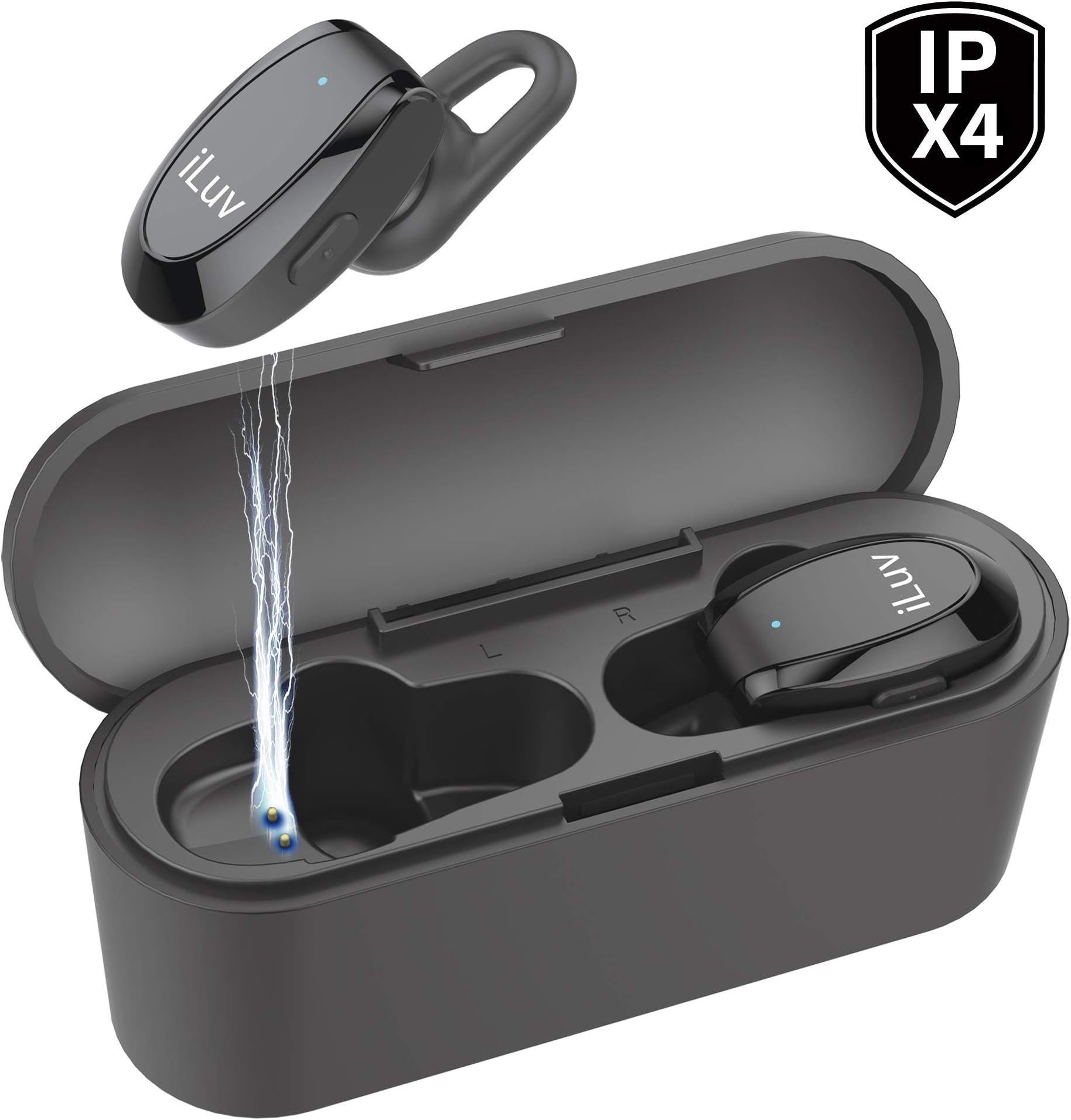 (Upgraded) iLuv Wireless Earbuds, Bluetooth 5.0 Wireless Earbuds with Wireless Charging Case IPX4 Sweatproof TWS Stereo Headphones in-Ear Built-in Mic Headset Premium HD Sound for Sports