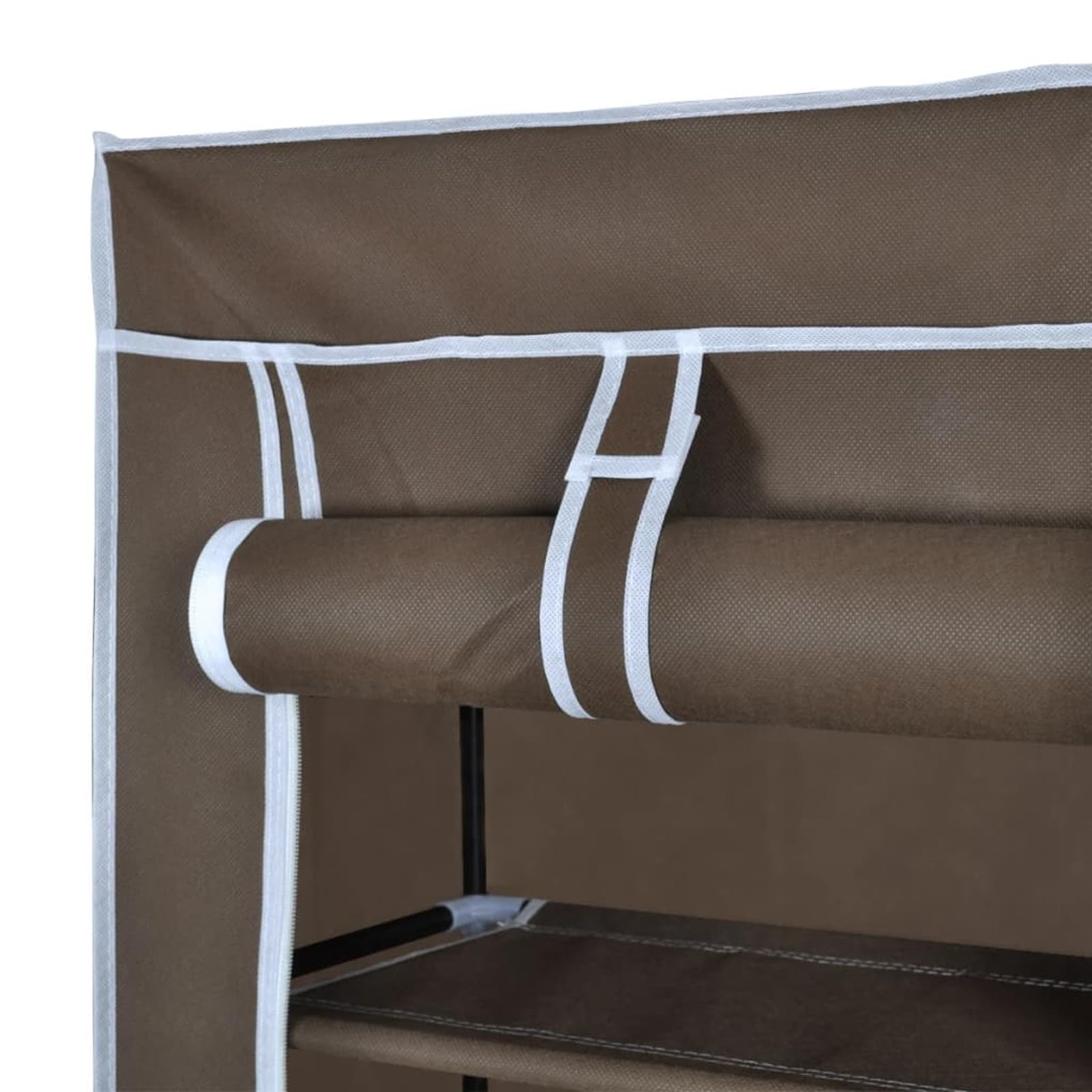 Zapatero de Tela con Cubierta marrón 57x29x162 cm Gabinete Organizador de Almacenamiento de Zapatos de Tela a Prueba de Polvo