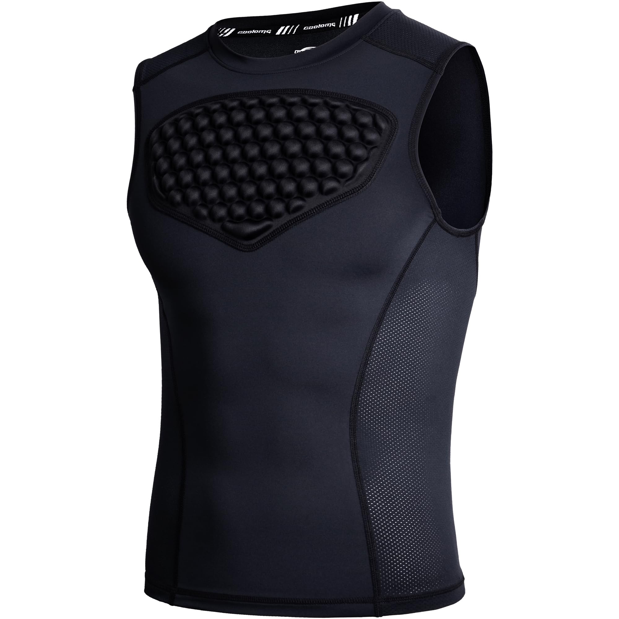 COOLOMG Adult Baseball Chest Protector Mens Padded Shirt Heart Guard Sternum Protection for Football Lacrosse Softball