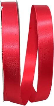 Reliant Ribbon 5000-252-05C Double Face Satin Allure Dfs Ribbon, 7/8 Inch X 100 Yards, Hot Red