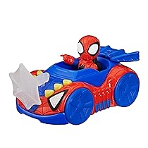 Hasbro Marvel Spidey e i suoi fantastici amici, macchina giocattolo Spidey e Web-Crawler con action figure da 7,6 cm e accessori, giocattoli supereroi, bambini e bambine dai 3 anni in su