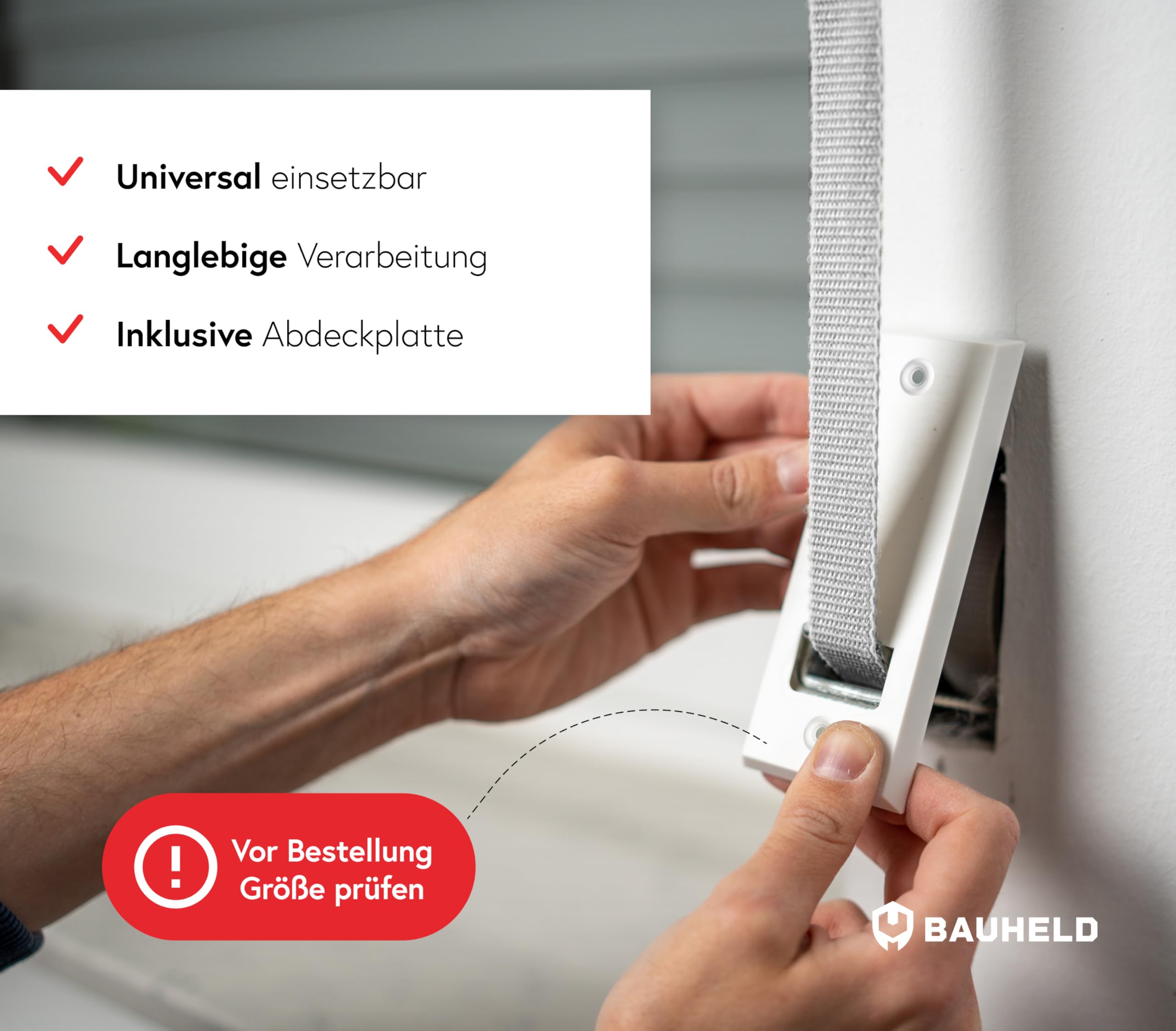 BAUHELD® Avvolgitore per tapparelle da incasso [Made in Germany] - Avvolgitore massimo per cinghia di tapparella in acciaio - Per cinghia di tapparella da 23mm [senza cinghia] - Avvolgitore per