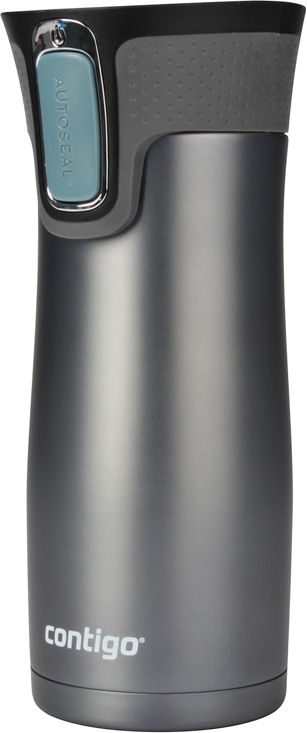 Contigo Autoseal West Loop Vacuum-Insulated Stainless Steel Travel Mug with Easy-Clean Lid, 20 Oz., Matte Black: Home & Kitchen