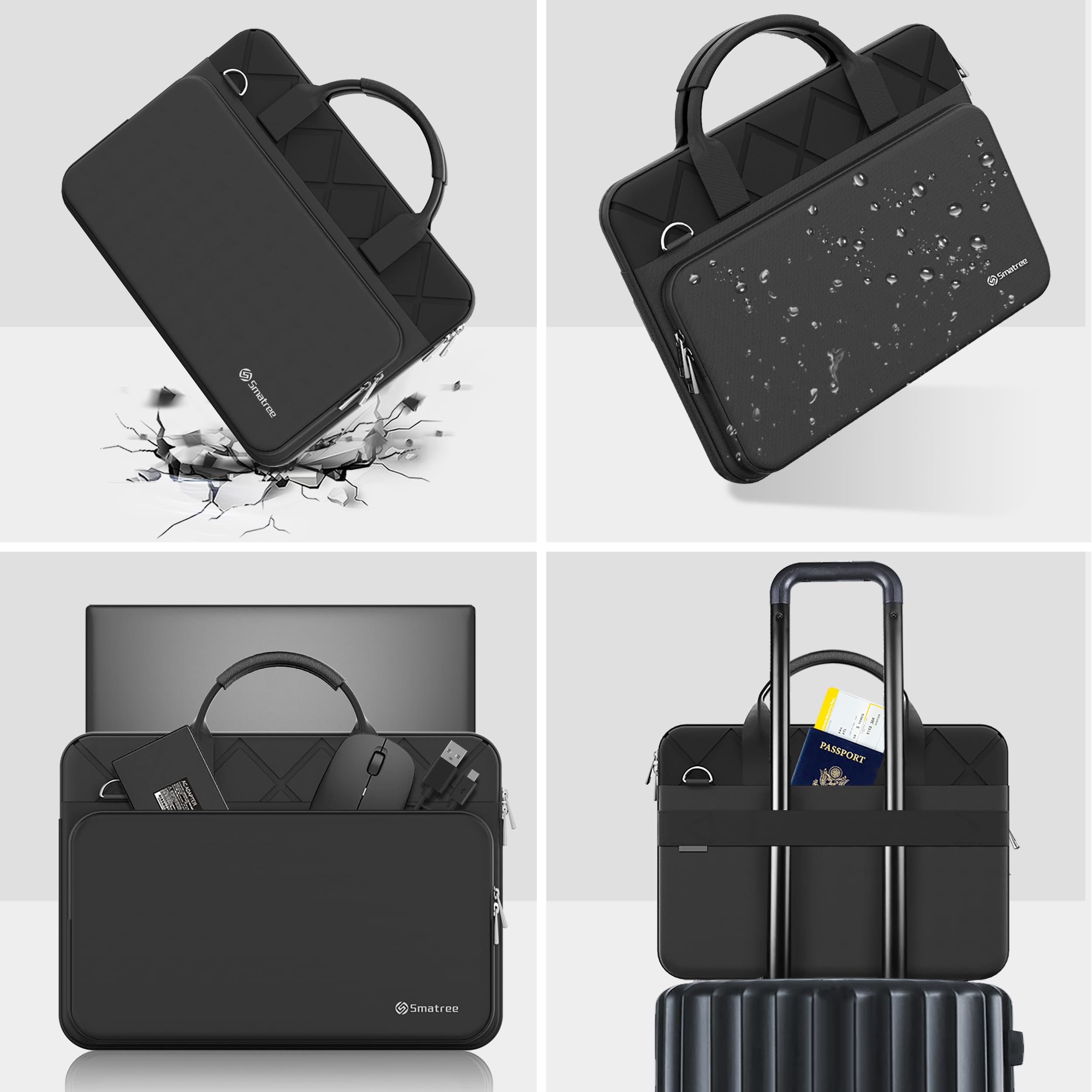 Smatree CityEdge - Funda para portátil Alienware x17 R2 de 17.3 pulgadas, para portátil Alienware m17 R5 de 17.3 pulgadas, funda con bolsillo para accesorios, correa para el hombro, diseño patentado