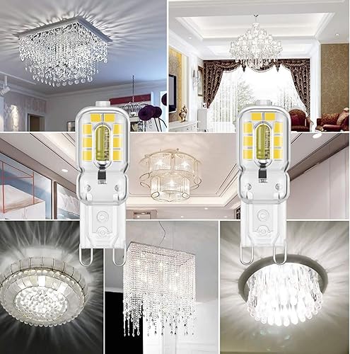 Miniatura 2 de Bombilla LED G9 de 2 W, equivalente a halógeno de 20 W, base G9 bi pines, 4000 K, blanco natural, no regulable, bombilla de ángulo de haz de 360 CA