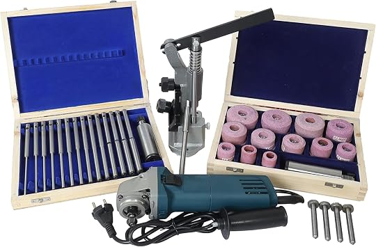 High Speed Valve Seat Grinder Complete Kit for Engine Rebuilding & Cylinder Head Repair Sioux Style Toolkit with 220V 550W HSG 11000 RPM, 36 Grinding Wheels & 12 Pilots from 4-12mm - Blue