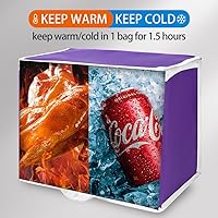 Vista 186 de Bodaon Paquete de 1 bolsas de compras reutilizables aisladas, bolsa enfriadora de picnic XL con cremallera superior para frío, bolsa aislada