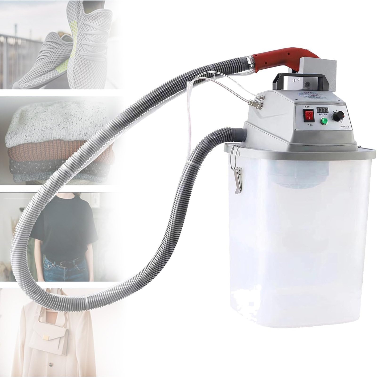 JXYQ Automatic Fabric Thread Trimmer, 28000rpm Single-Head Thread Cutting Machine with 30L Storage Bucket, for Garment Factories