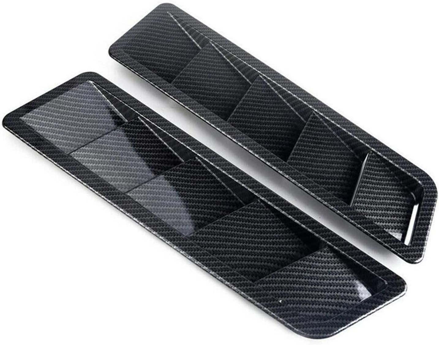 for Ford for Mustang 2Pcs Universal Carbon Fiber Style Hood Vents Air Flow Intake Hood Self-Adhesive Louver Window Cooling Panel
