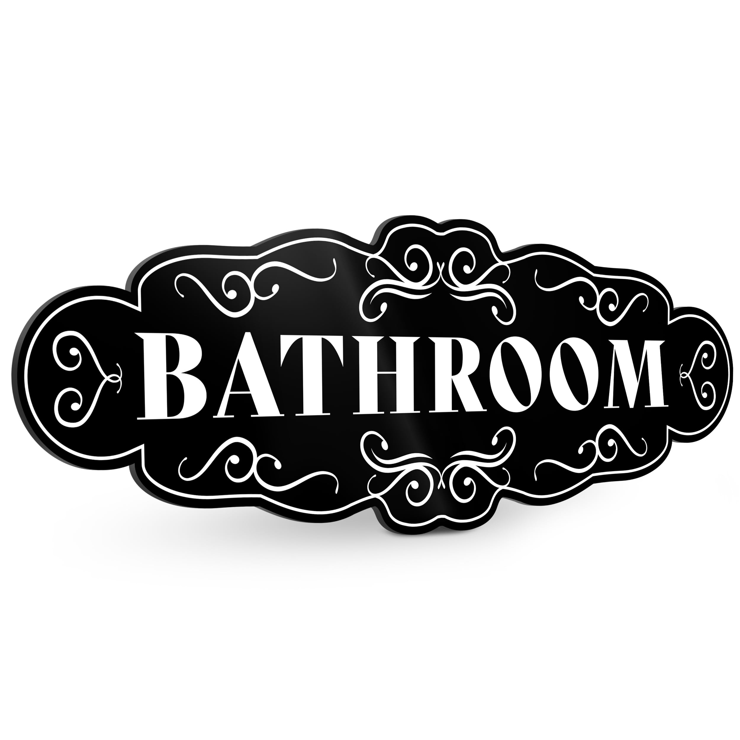 Bathroom Sign for Door, 9x3 Dibond Self-Adhesive Restroom Sign