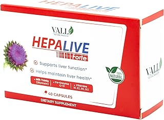 Vall-Hepalive - Liver Support Supplement - 40 Capsules - Milk Thistle & B-Complex Vitamins with CoQ10 Antioxidant Formula - Allergen-Free Daily Liver Health Support