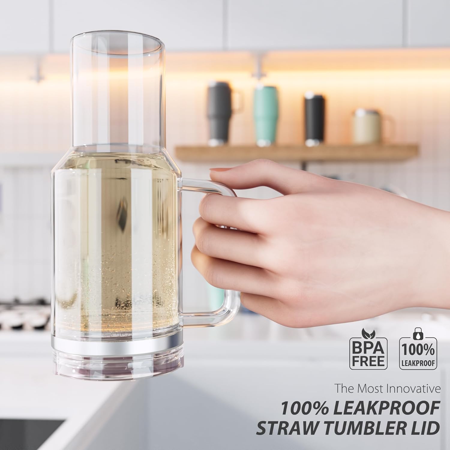 2 Pack Flip Straw Lid for Stanley 40 oz Quencher H2.0 & ProTour (Rose Quartz) - Image 3