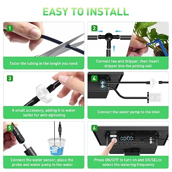 Solar Irrigation, [Upgraded Pump] Automatic Plants Watering System, Solar Powered Drip Irrigation Kit, Self Watering devices with Timer, Patio, Balcony