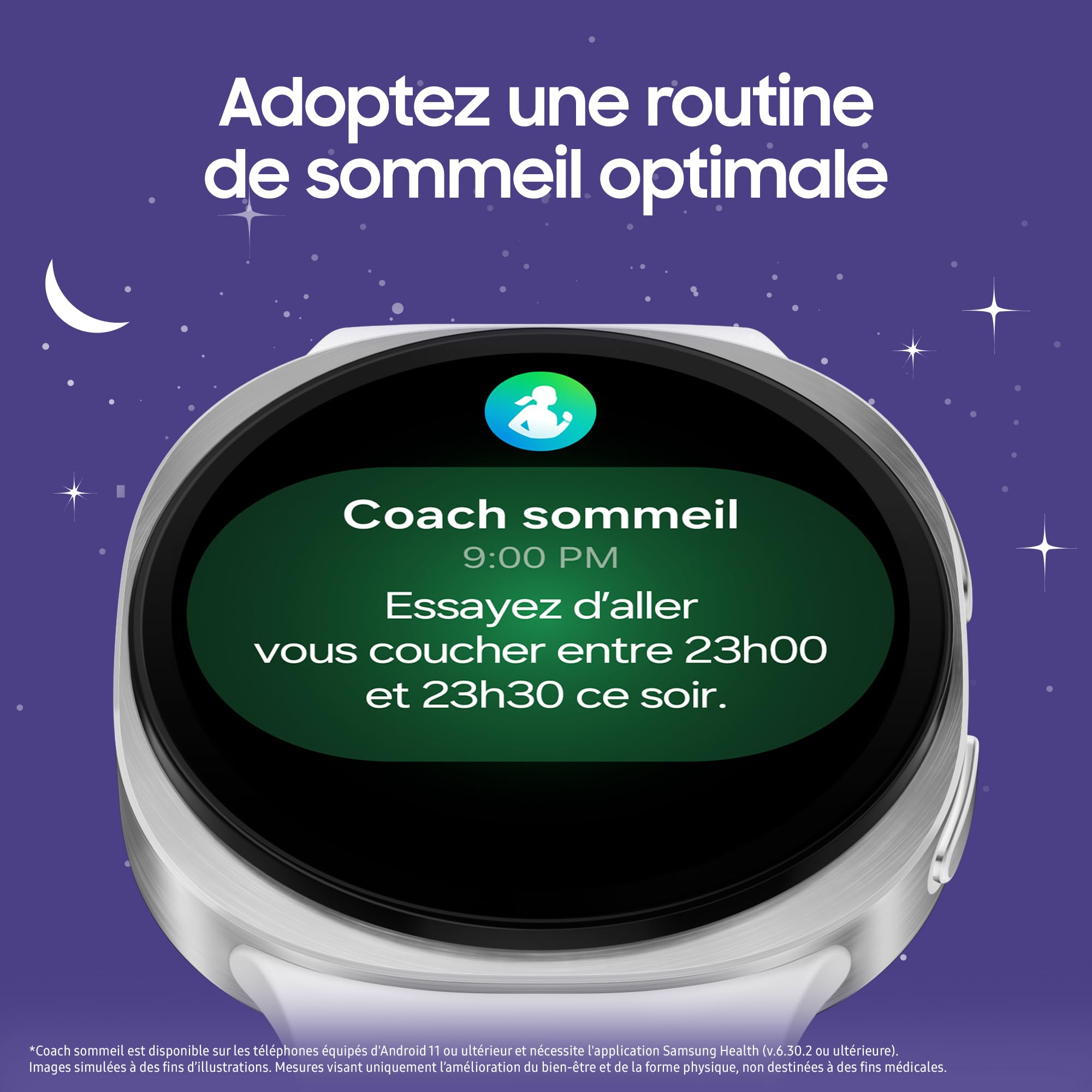 Samsung Galaxy Watch8, Montre Connectée, Coach Running, Coach Sommeil, Galaxy AI, Bluetooth, 40mm, Graphite, Chargeur Secteur Rapide 25W Inclus, Version FR