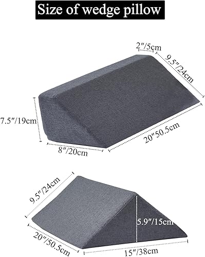 Miniatura 2 de SAMTY Cuñas de cama y posicionadores corporales para personas mayorespersonas mayores (3 en 1) Almohada triangular de cuña para aliviar el dolor de