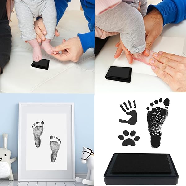 Kit per Impronte di Mani e Piedi di Bambini, Tampone di inchiostro, Innocuo per bambini, Facile da pulire - 3