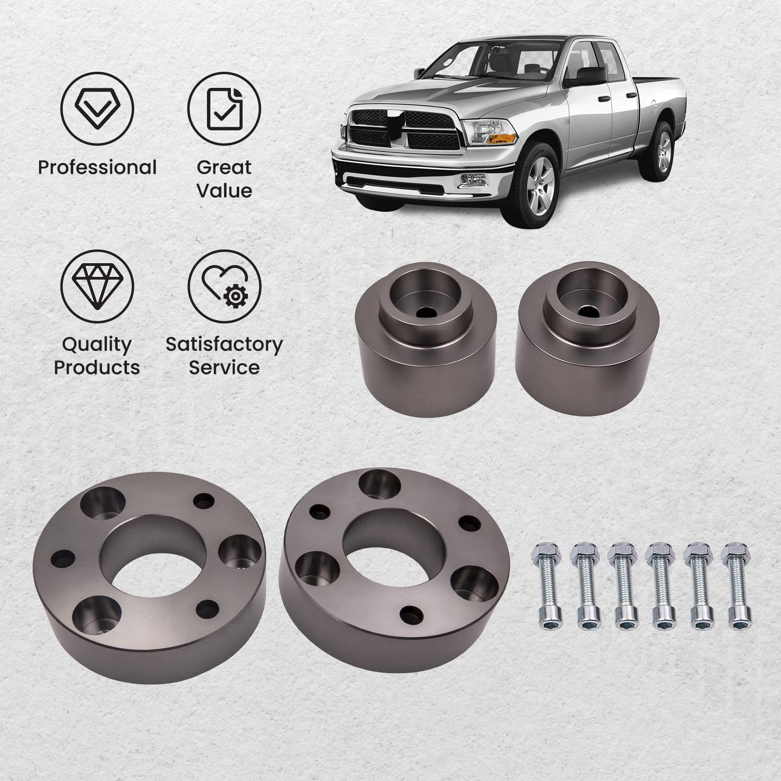 maXpeedingrods Kit di sollevamento livello anteriore + dietro per Dodge Ram 1500 4WD 2009-2019