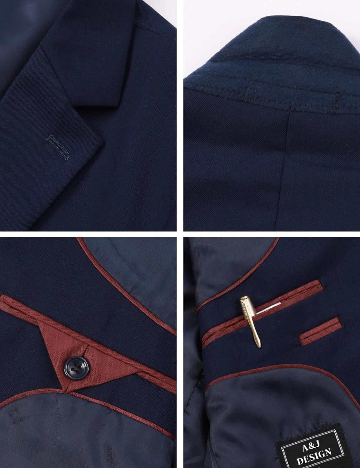 A&J DESIGN Mens One Button Suit Jacket with Lapel Boutonniere Hole Slim Fit Casual Business Sport Coats and Blazers - Image 4