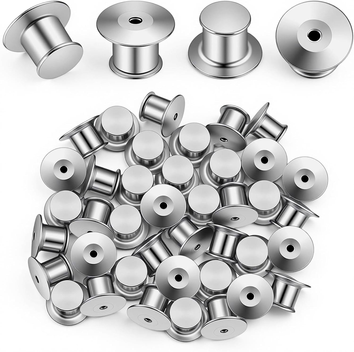 Nogeqi 40PCS Metal Pin Locking Back, Locking Pin Backs for Enamel Pins