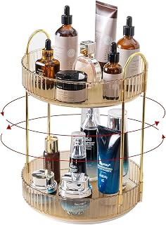 ROWNYEON 360° Rotating Makeup Organizer ， Skincare Perfume Bathroom Organizer Countertop Makeup Organizer for Vanity Bathroom Dresser Table Desk