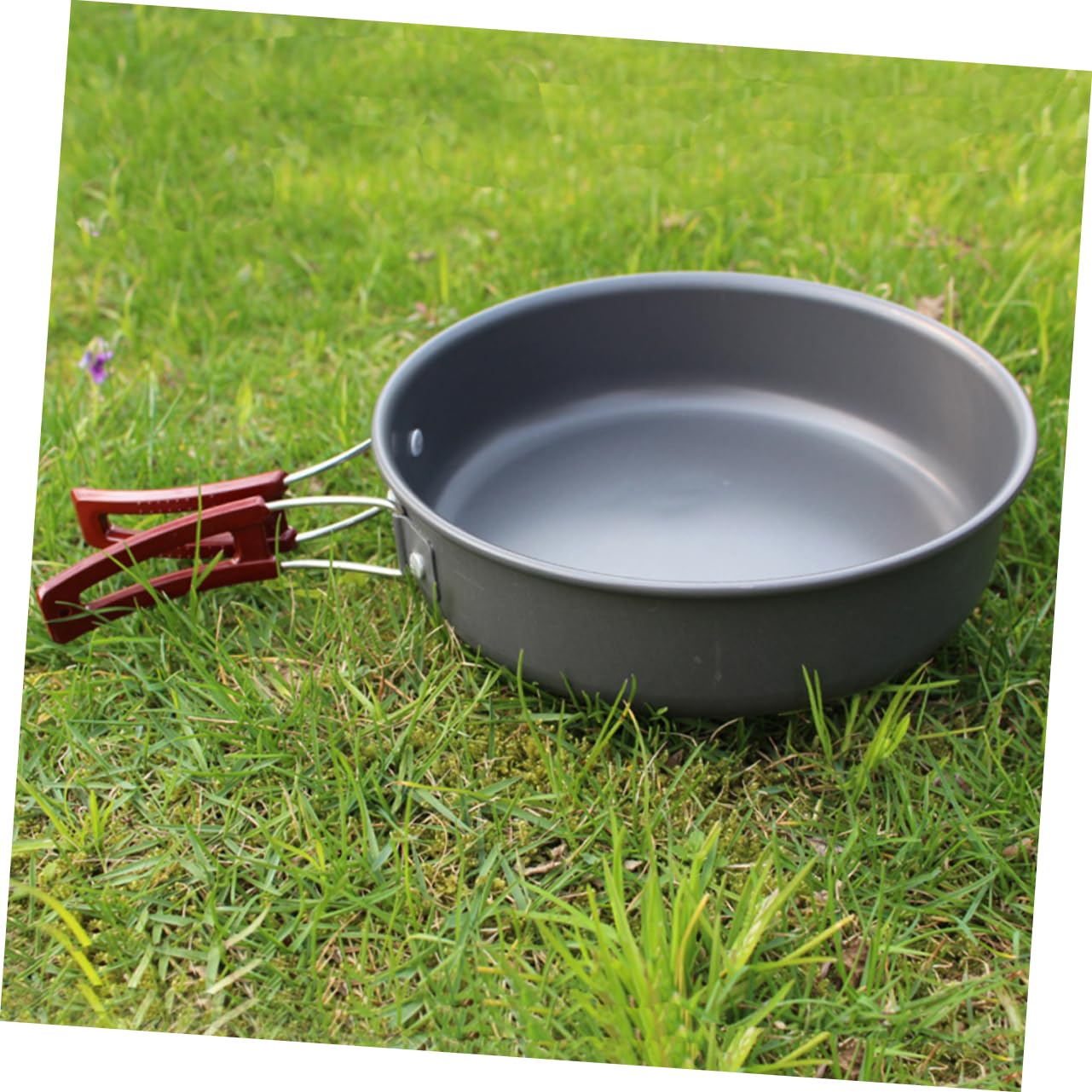 FUNOMOCYA Outdoor Camping Frying Pan Portable Non Stick Cooking Ware for Family Use for Picnic and Outdoor Cooking Black