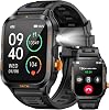 Smartwatches militares para hombres (responder/hacer llamadas) con batería grande de 880mAh/linterna/100 modos deportivos, reloj de actividad física resistente al agua 3ATM para iOS Android con monitor de frecuencia cardíaca y sueño (naranja) 1