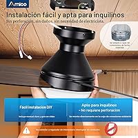 Vista 7 de Ventiladores de techo Amico con luces, ventilador de techo de perfil bajo de 42 pulgadas con luz y control remoto, montaje empotrado, reversible
