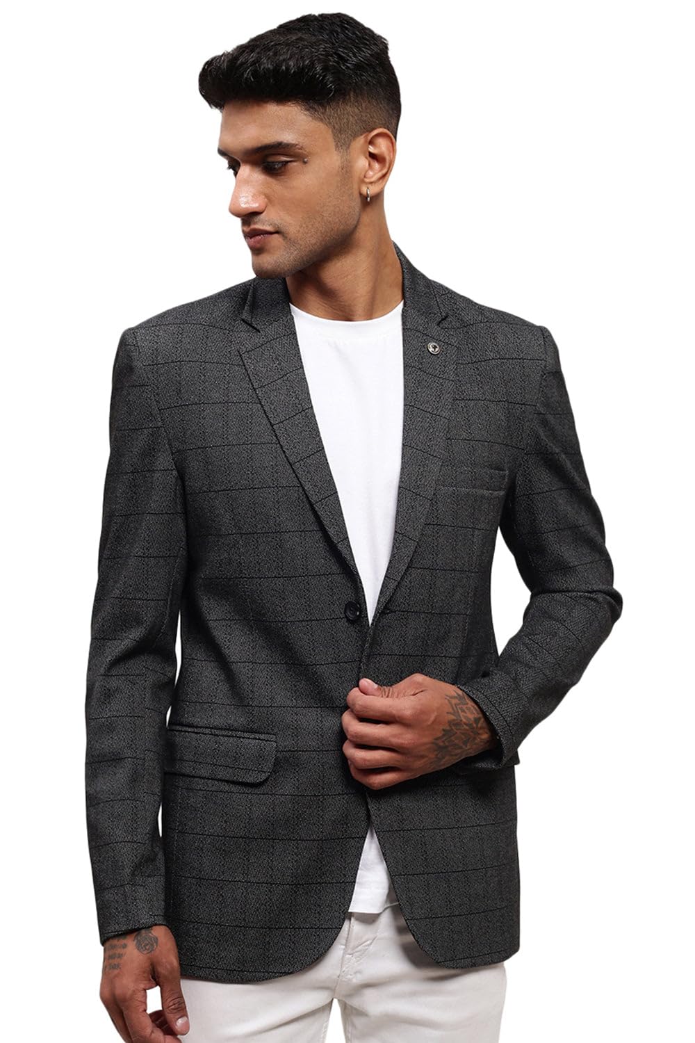 showoffff Men's Single Breasted Slim Casual Blazer-picture-24