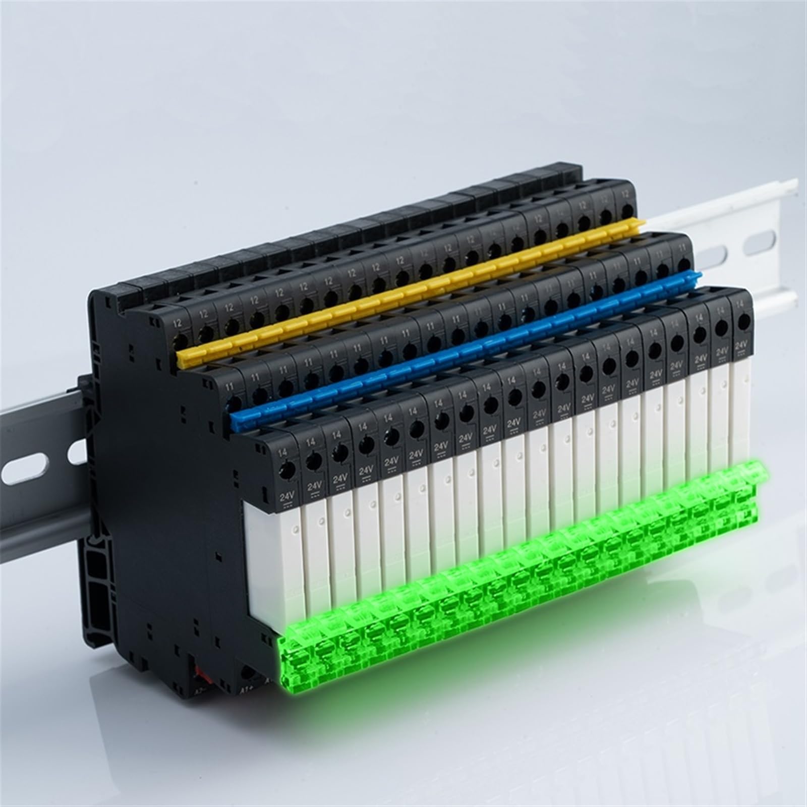 Mini indicador LED módulo de relé de Interfaz Delgada DIN 6A 250VAC relé de Bobina de Contacto electromagnético Voltaje de Control TRS 24VDC 1CO(12VDC)