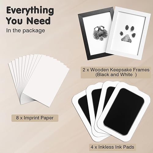 Miniatura 4 de Kit de huellas sin tinta para perros, gatos y bebés, kit de huellas de manos de bebé y nariz de perro de tacto limpio, kit de huellas de perro sin