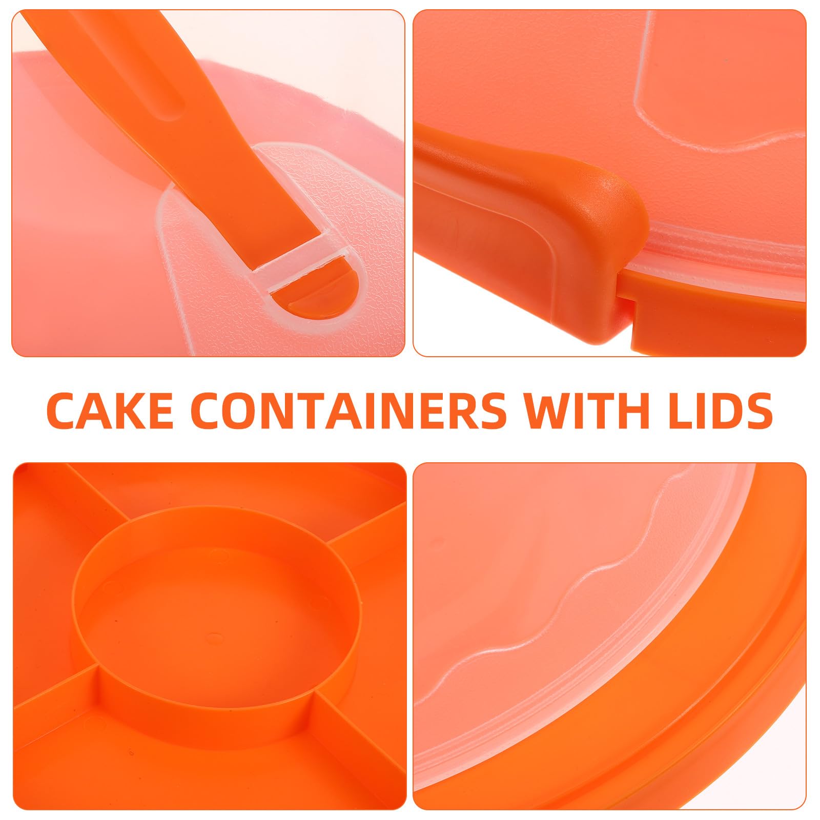 Ipetboom Contenitore per Torte con Coperchio, Plastica Pp, Arancia