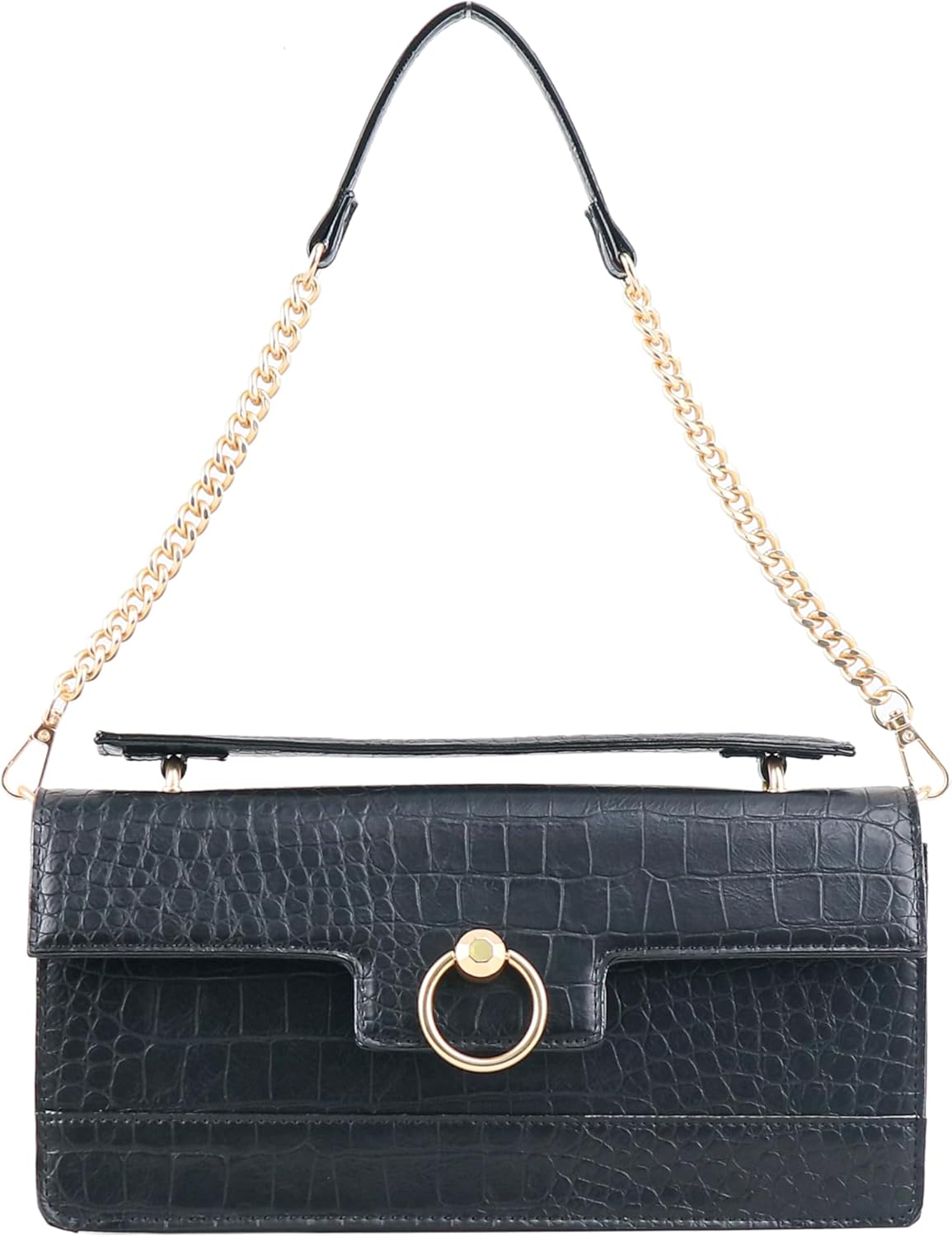Jessica Simpson Women's Brooke Clutch, Stylish Shoulder Bag With Chain Strap & Gold Accents