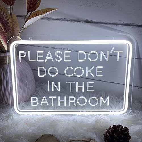 Miniatura 2 de Letrero de neón con texto en inglés «Please Dont Do Coke in The Bath» para decoración de pared, diseño de talla artística 3D, para interiores,