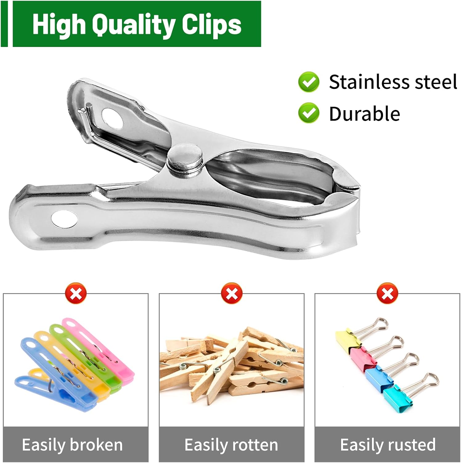 Greenhouse Clips, Stainless Steel Garden Clips, Plant Clips for Outdoors Hanging Heavy Duty Forest Cloth Blankets Netting Freeze Protection Outside Accessories Garden Hoops (40 PCS)