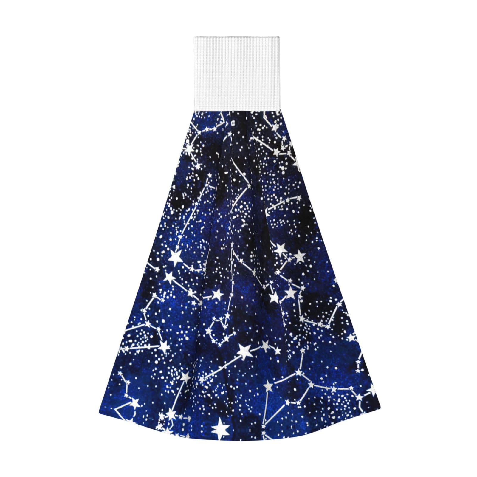 DUWAA Starlit Print Hanging Hand Towel Quick Dry Bathroom Towel Soft Kitchen Towel