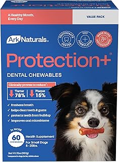 Ark Naturals Protection+ Brushless Dog Dental Treats - Small Breeds (60 ct)